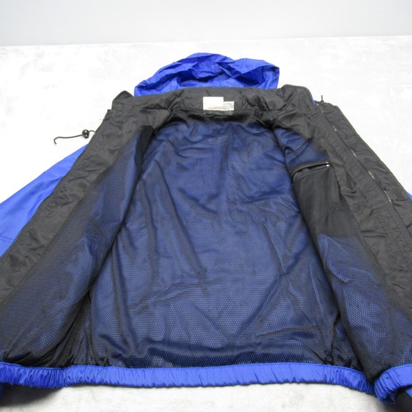 Vintage Marlboro Unlimited Jacket Mens Large Blue Black Hooded Full Zip Rain 90s - Picture 10 of 15